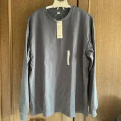 新品タグ付きGU ブルー 長袖カットソー Lサイズ