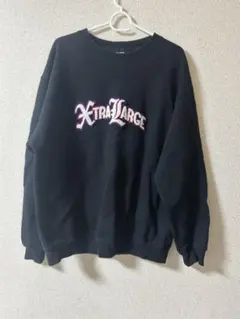 美品 Mサイズ XLARGE ブラック 刺繍トレーナー