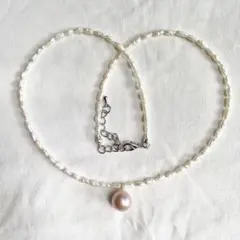 【本真珠】淡水ケシパールネックレス