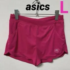 asics ショートパンツ パープル ピンク - メルカリ