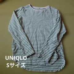 UNIQLO ストライプ 長袖Tシャツ　Sサイズ 緑白　ボーダー