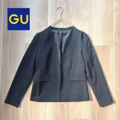522 GU ジーユー　ウォッシャブルノーカラージャケット　ブラック　M 入学式のサムネイル