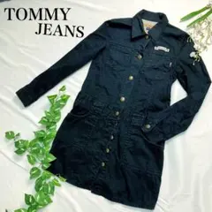 TOMMYJEANS トミージーンズ ワンピース デニム ブラック 長袖 シャツ