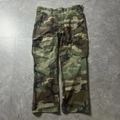 80s ヴィンテージ カーゴパンツ ウッドランドカモ柄 ジッパーフライ 2XL