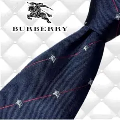 BURBERRY LONDON ン ネクタイ ホースロゴ　パターン柄　ネイビー