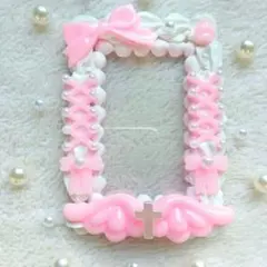 ホイップデコ　トレカケース　デコカードケース　ピンク　白　B8