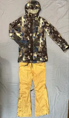 le-Rhythm（ルリズム） スノーボードウェア 上下セット 迷彩×イエロー