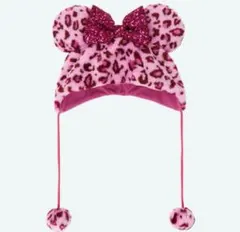 ミッキー風ヒョウ柄帽子