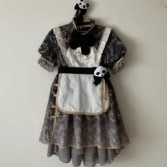 トゥアリス パンダチャイナメイドワンピース 黒 Sサイズのサムネイル