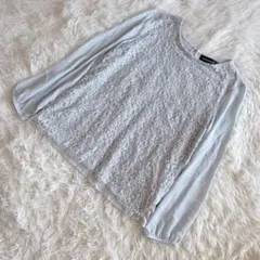 c8648 GALLORIA 긴팔 블라우스 레이스 블루
