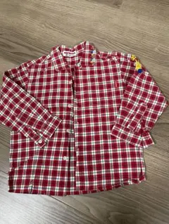 【ミキハウス】赤 チェック柄 シャツ 100cm
