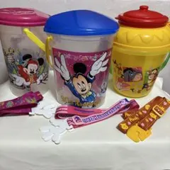 レトロ　ディズニー　ポップコーンバケット　3点セット