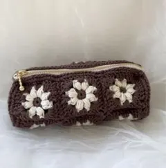 【ハンドメイド】　ペンケース　ポーチ　お花