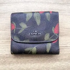 COACH コーチ 三つ折り財布 フローラル柄