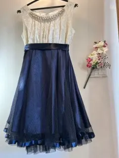 襟ビジューAラインドレス