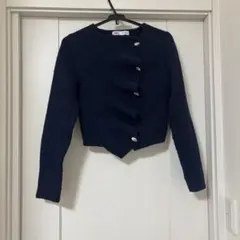 【るる様専用】ZARA ザラ　フリルデザインニット　ネイビー