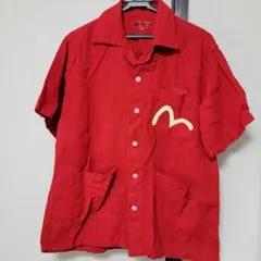 EVIS ヤマネ　アロハシャツ　リネン　レッドのサムネイル