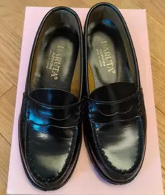 HARUTA 黒 レザー ローファー