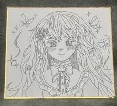 オリジナル手描きイラスト　色紙
