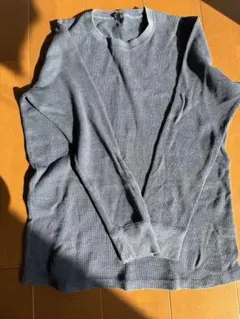 UNIQLO ブルー 長袖ニット Lサイズ コットン混 セーター メンズ