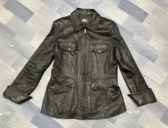 N3858 メンズ　レザージャケット　黒