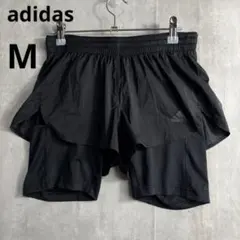 ♪美品　adidas ランニング 2in1ショーツ HB9225 ブラック M