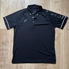asics ポロシャツ　ボタンダウン　2031B234 ブラックシャツ