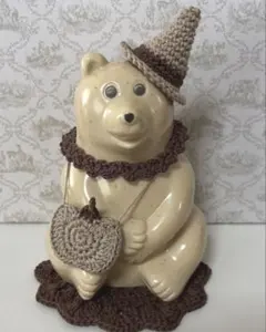 しろくま貯金箱⭐︎ハロウィン⭐︎とんがり魔女帽子とかぼちゃの
