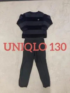 ユニクロ　130 ミッキーマウス ストライプパジャマセット