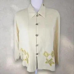 薄手のジャケット 羽織もの 刺繍入り オーバルボタン ヴィンテージ 日本製