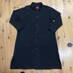 ステンカラー　ロングコート グレンチェック　こげ茶　黒　LILASIC