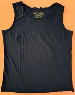 Avail　レース装飾付きタンクトップ　ブラック　3L