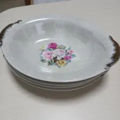 昭和レトロ カレー皿 4枚セット 薔薇