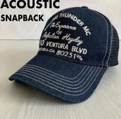 豪華刺繍00s acoustic デニムメッシュキャップ ホワイトステッチY2Kのサムネイル