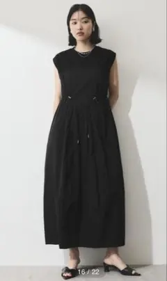 25ss ADAM ET ROPE' ベアレイヤードワンピース ブラック Fのサムネイル