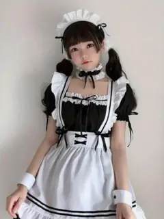 即日発送　メイド 服 コスプレ ショート丈 豪華 セット メイド エプロン