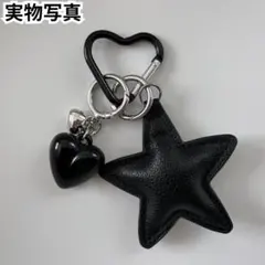 星型 じゃらじゃらキーホルダー カラビナ付き ハート 可愛い バッグチャーム