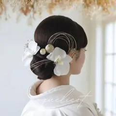 胡蝶蘭 髪飾り B59／成人式 結婚式 白無垢 振袖 ヘッドパーツ ウェディング