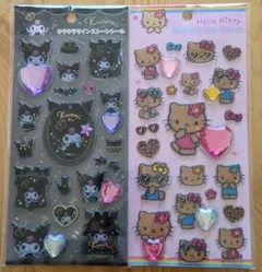 サンリオ キラキラ ラインストーン シール ２枚 キティ クロミ