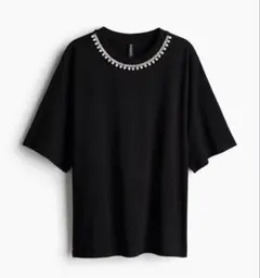 H&M エンベリッシュドTシャツ　S 黒のサムネイル