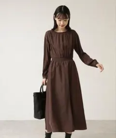 NATURAL BEAUTY BASIC 割繊フラワージャガードワンピース S