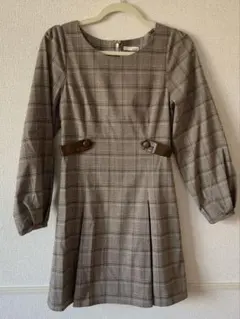 RESEXXY ブラウン系チェック 長袖ミニワンピース #美品
