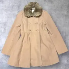 INGNI ダブルブレスト フレアコート　ラビットファー　ベージュ