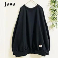 ジャバ　トレーナー　スウェット L 黒　綿混　シンプル　ビッグシルエット　定番✨