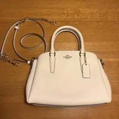COACH ホワイト ハンドバッグ ショルダーストラップ付き