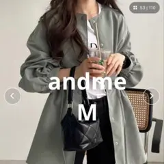 【美品】andme 2way ケープカラーマウンテンパーカー カーキ 春秋コート