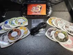 PSP-1000本体(ピアノブラック)+メモリー+充電コード+ソフト15本付き♪