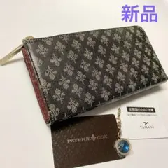 【新品】パトリックコックス L字ファスナー長財布 デニムプリントレザー ブラック