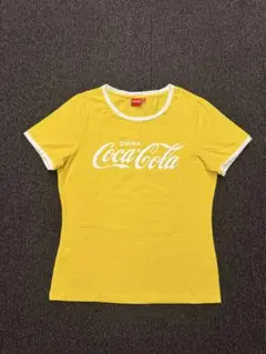 極希少 コカコーラ 珍配色 リンガーTシャツ イエロー 公式品 新品 Y2Kのサムネイル