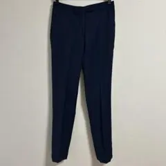H&Mストレートストレッチスラックス ネイビー 36 パンツ スーツジャケット